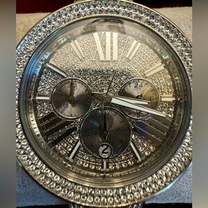 MICHAEL KORS Mega Rhinestone watch with adjustable date.